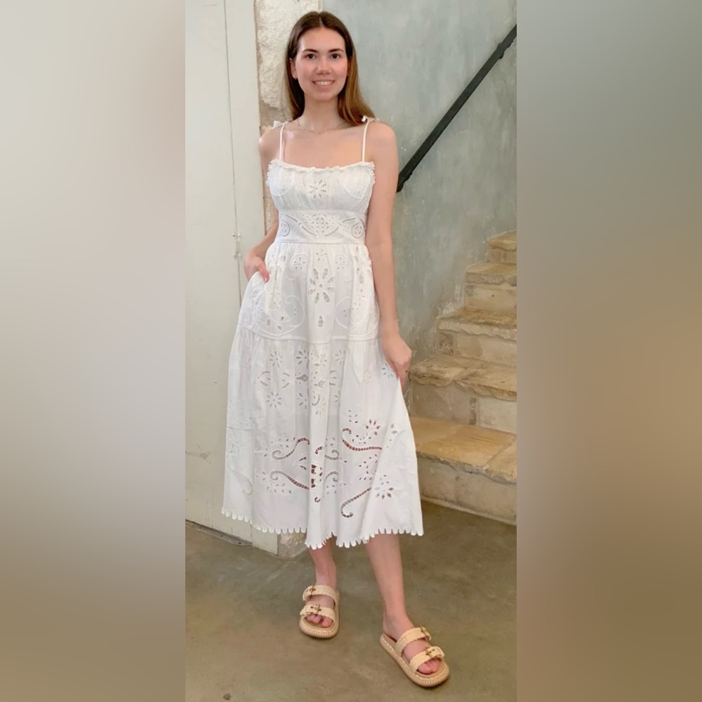 Magaschoni Liat embroiled sleeveless A -line midi dress